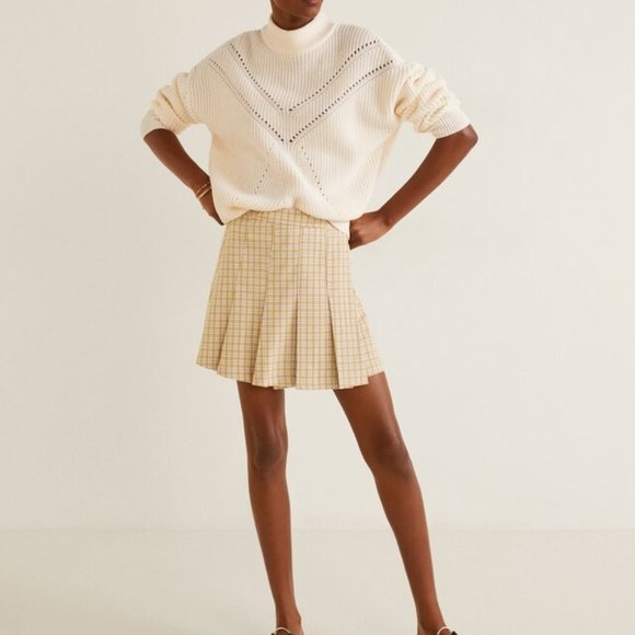 Mango Milu Pleated Plaid Skirt - Picture 4 of 8